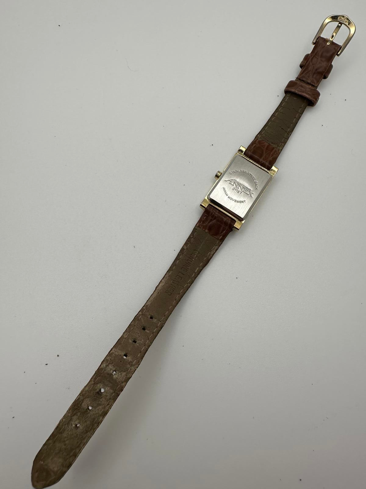 Vintage Annex Rectangular Gold Tone Women’s Watch Fresh Battery 18mm