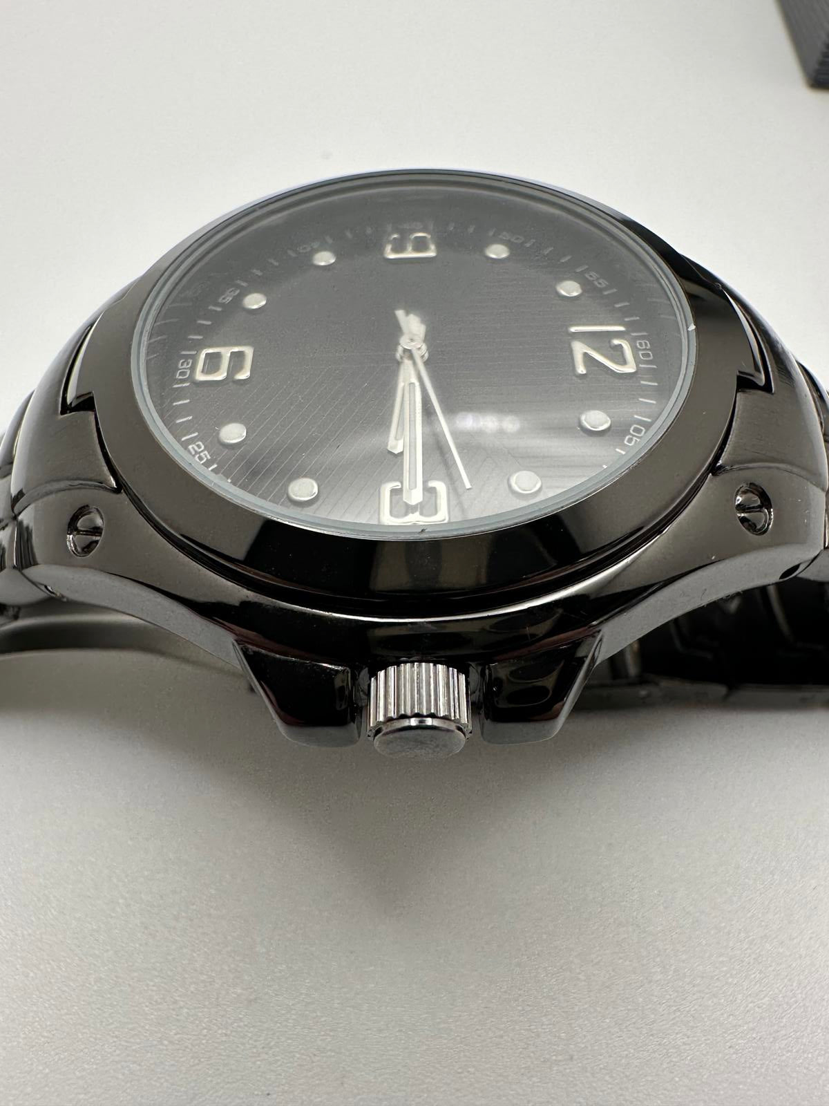 Men’s Black Quartz Watch Stainless Steel Band Japan Movement | Hole Watch Co