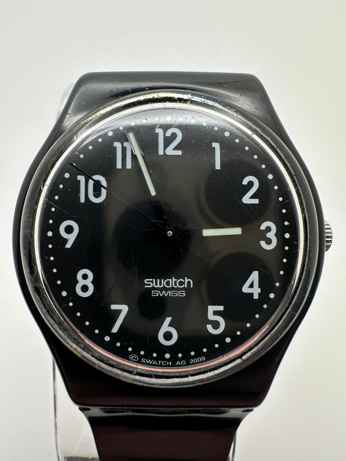 Swatch Originals Black Gent Watch 2009 – 34mm, Fresh Battery, Swiss, Running