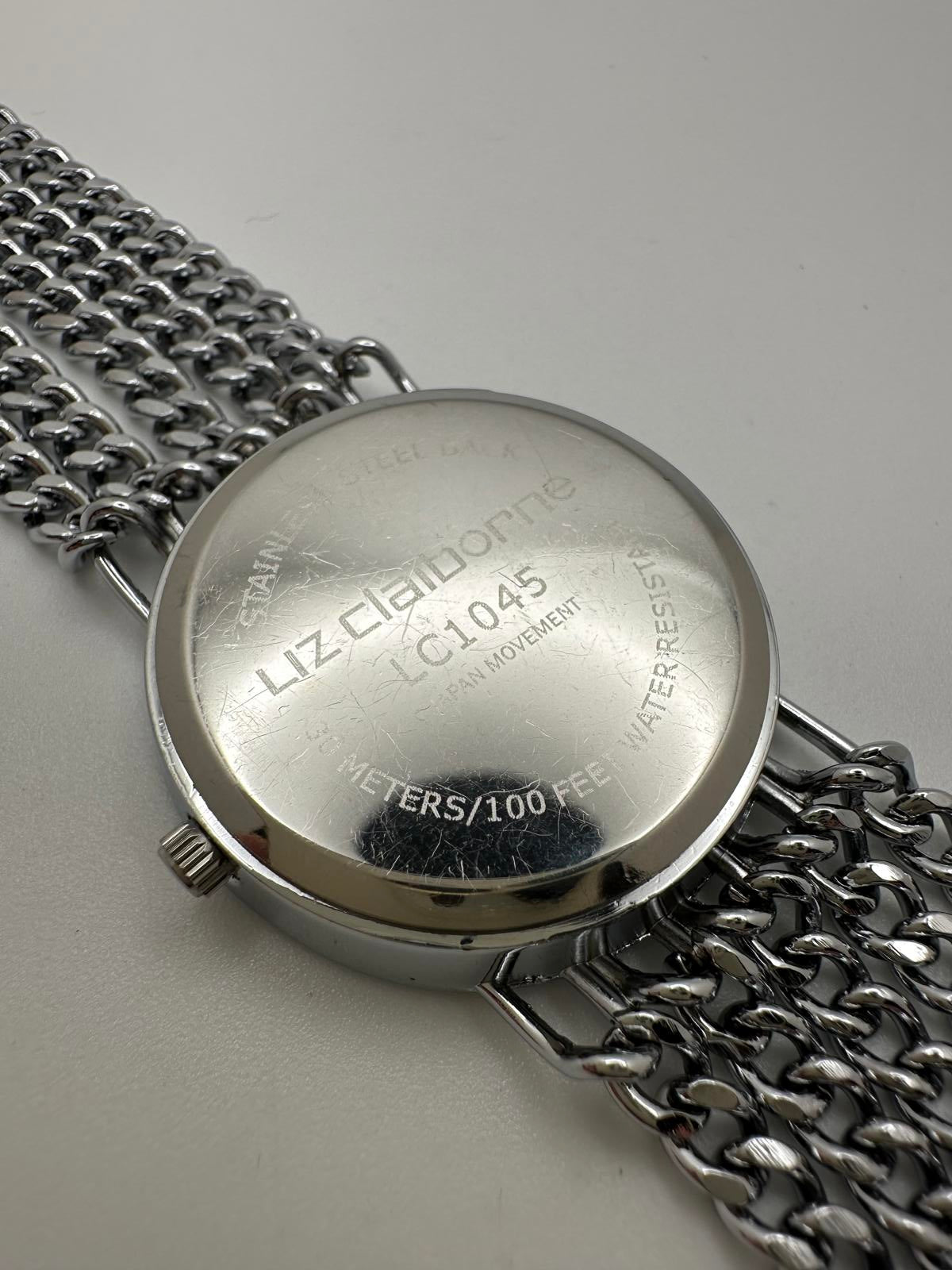 Liz Claiborne Women’s Quartz Watch Silver Chain Bracelet 34mm Runs Great
