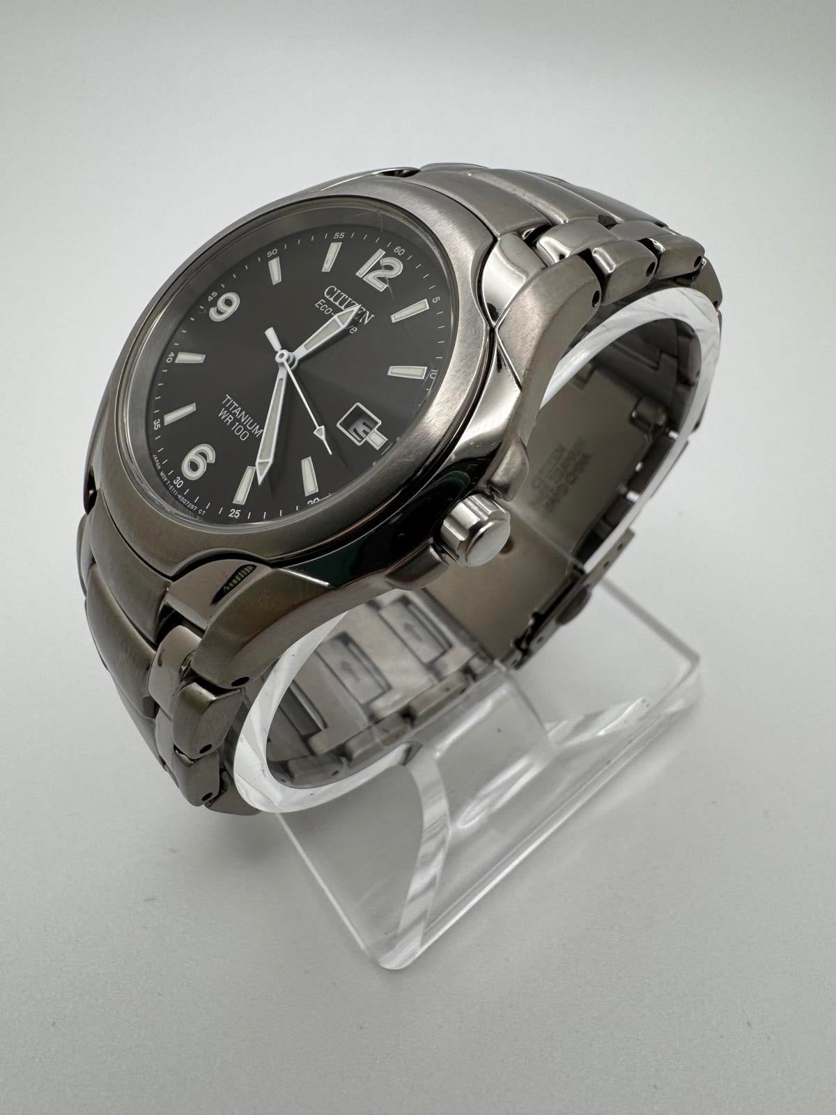 Citizen Eco-Drive Titanium WR100 Men’s Watch 40mm, Black Dial, Solar Powered