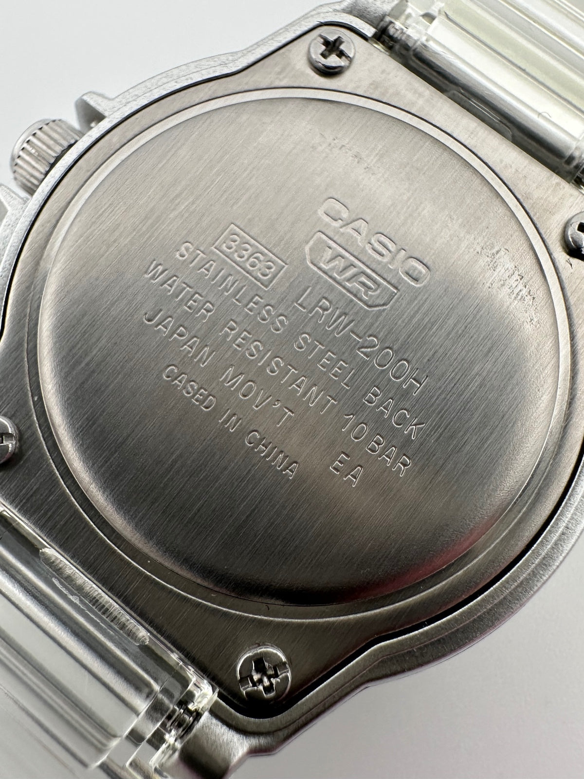 Casio Clear Transparent Watch White Gold Dial 100M, alternate view 8