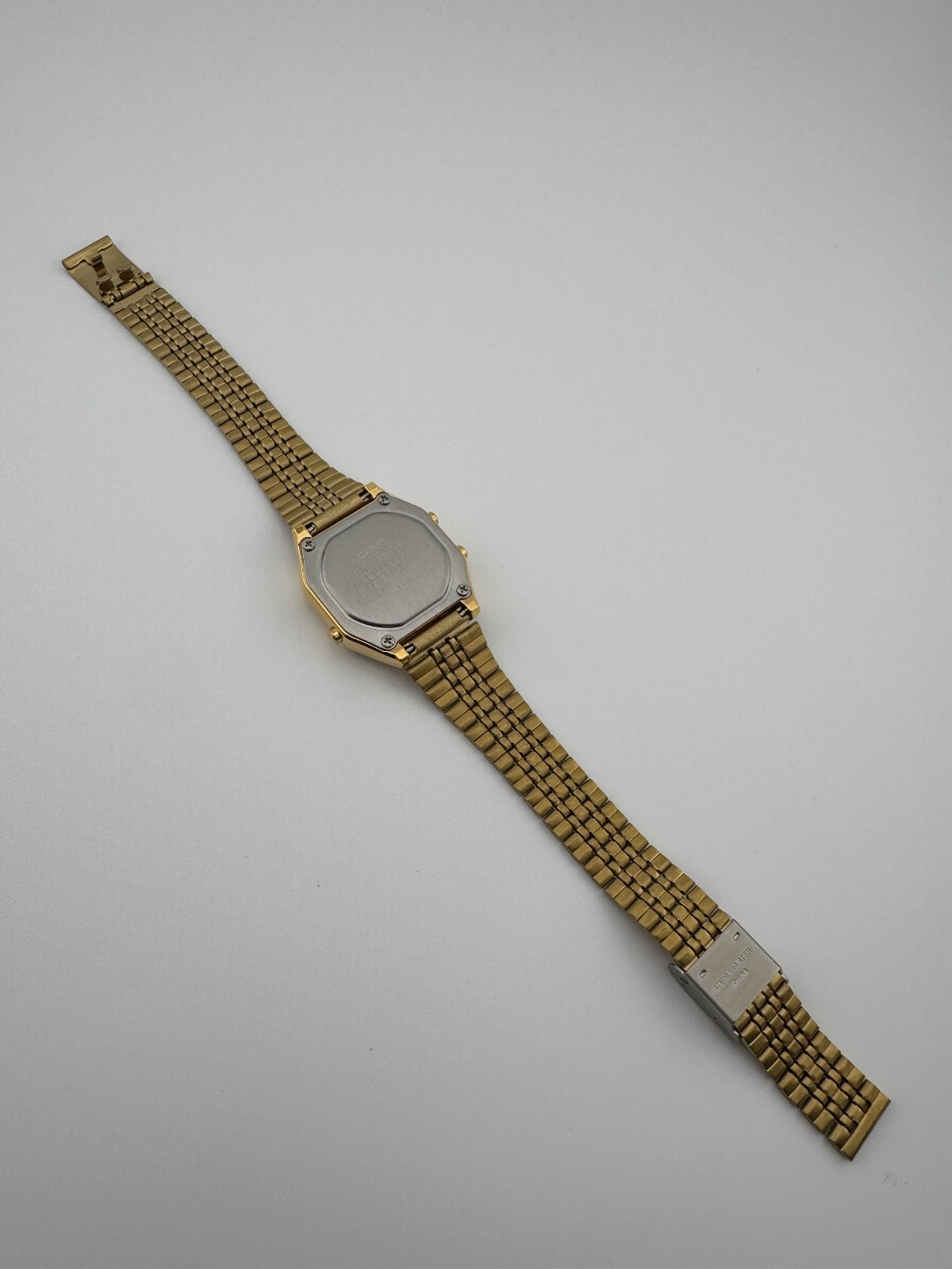 Casio LA680WGA-4C Gold Digital Watch, Vintage Style Floral Face