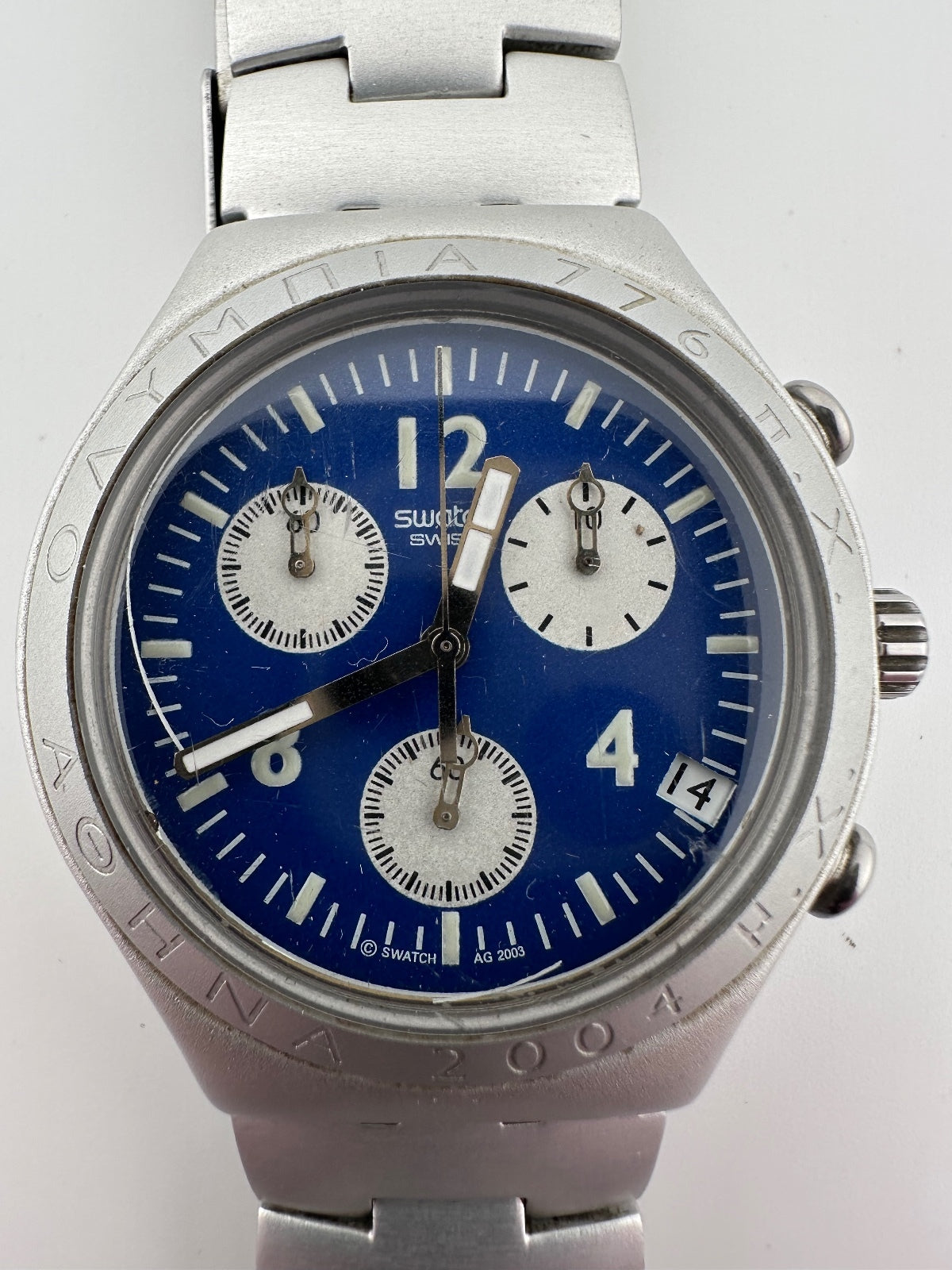 Swatch Irony Athens 2004 Olympic Chronograph Blue Dial Watch 39.5mm, alternate view 4