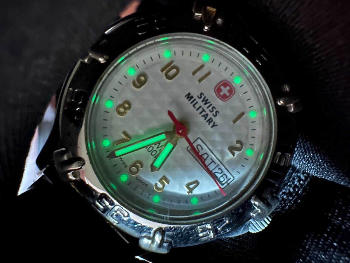 Vintage Swiss Military Women’s Watch 29mm Two Tone Day Date Swiss Made, 1990's, alternate view 9