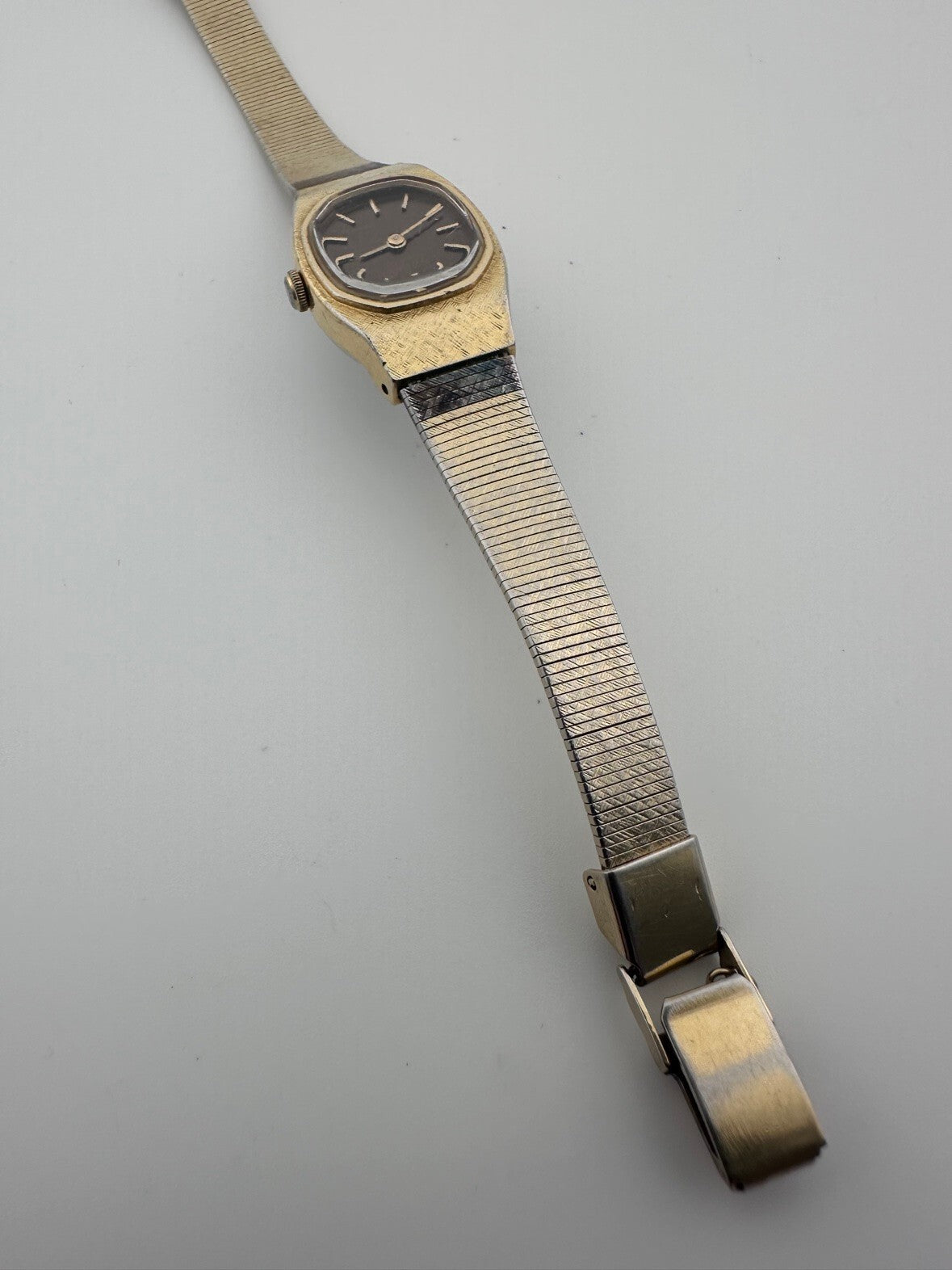 Vintage Seiko Womens Quartz Watch 17mm Brown Dial Running New Battery 1980s