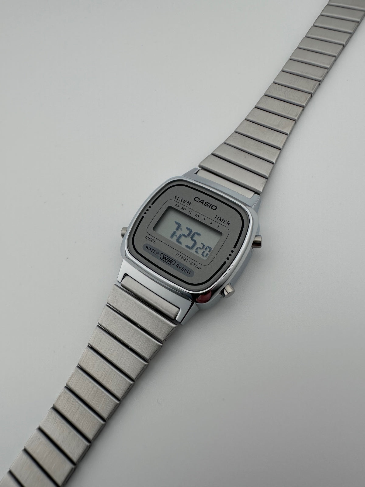 Casio LA670WA-7D Silver Digital Watch | Petite Retro Women's Watch