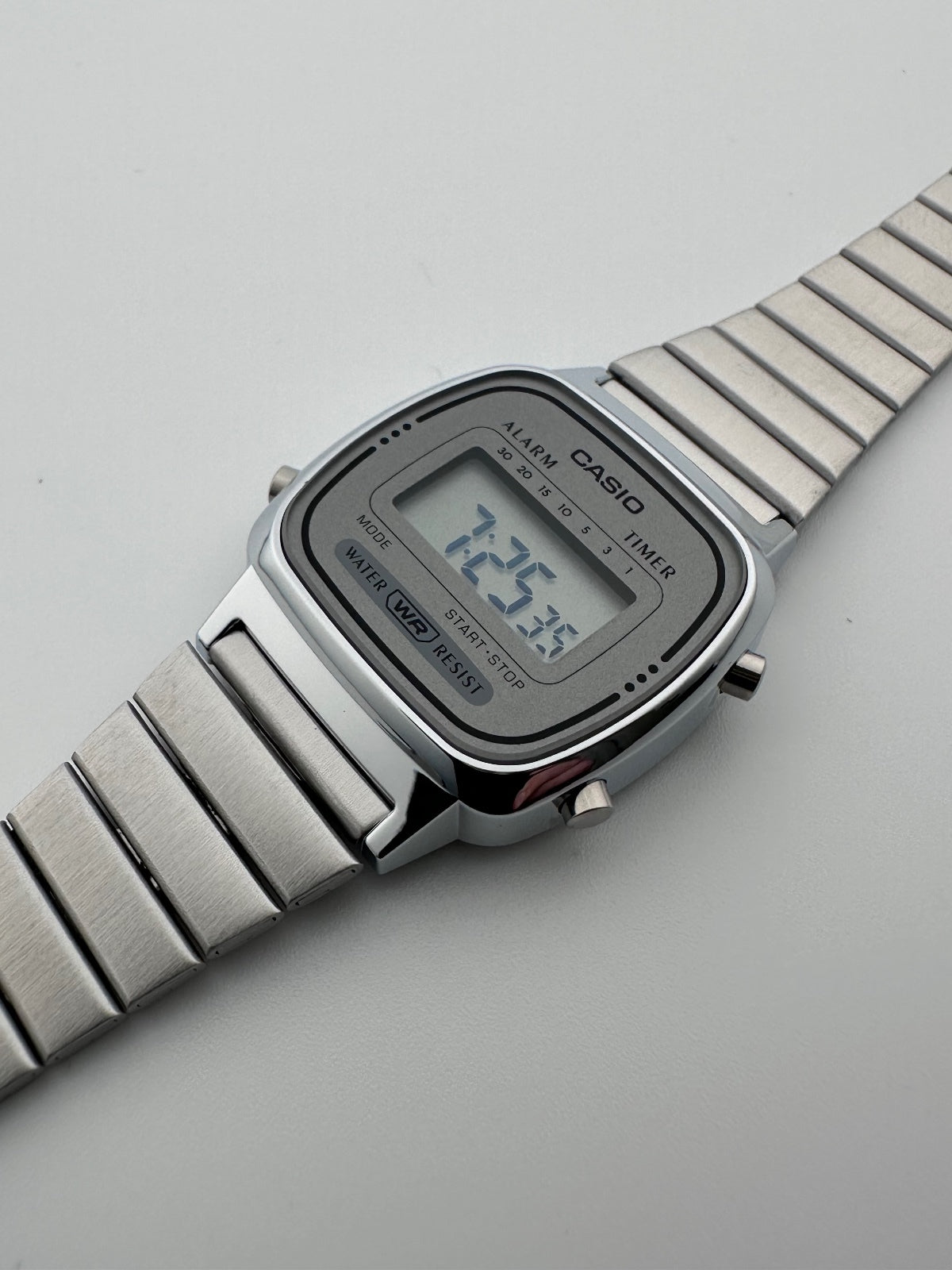 Casio LA670WA-7D Silver Digital Watch | Petite Retro Women's Watch