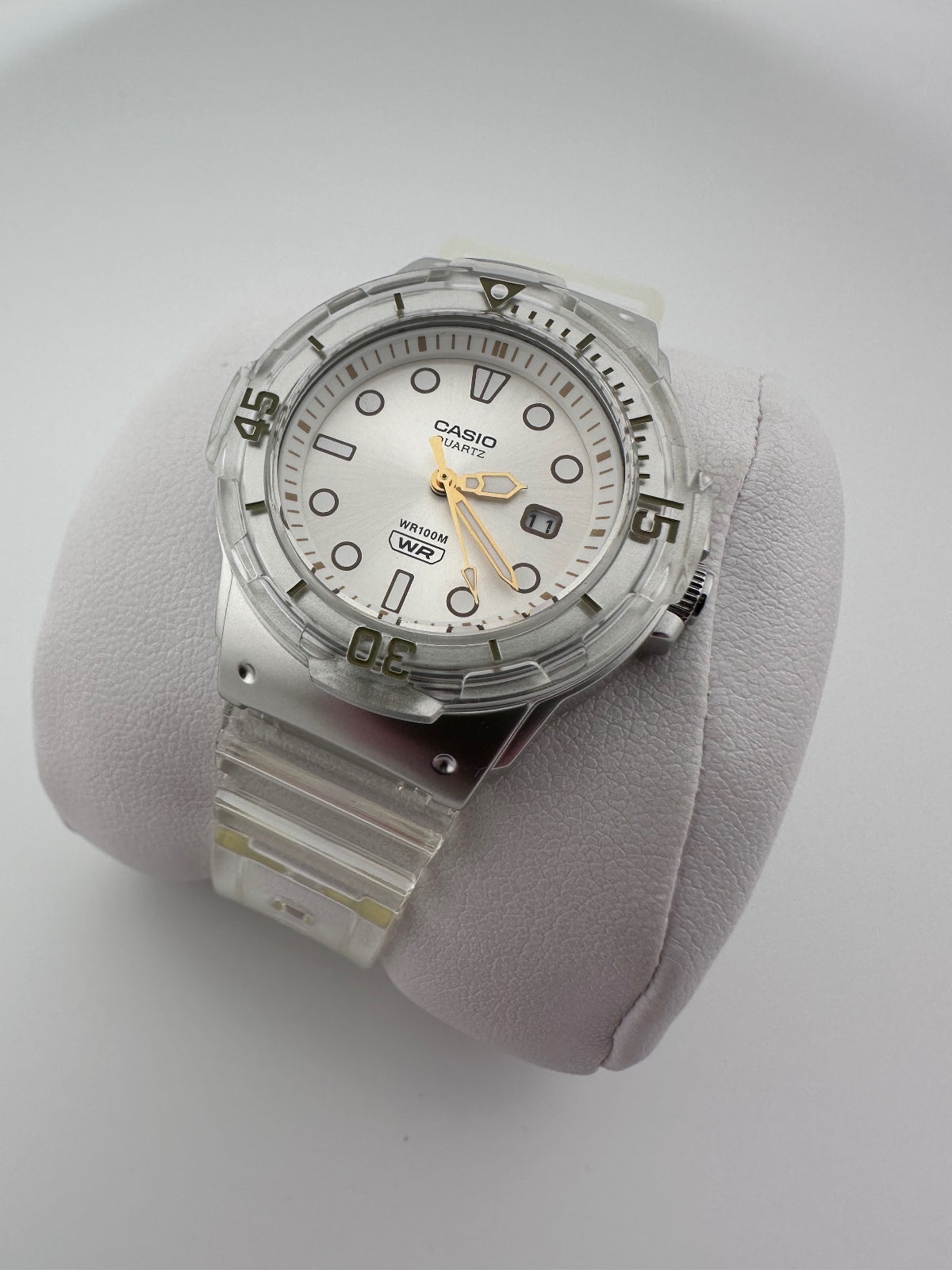 Casio Clear Transparent Watch White Gold Dial 100M, alternate view 7