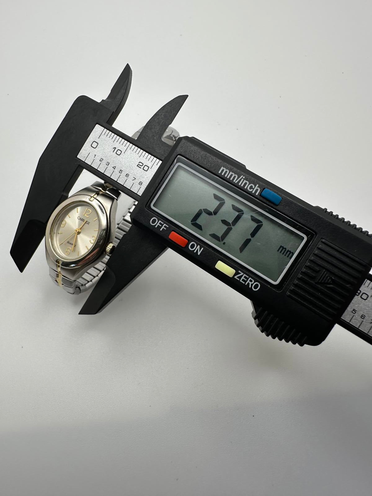 Carriage by Timex Women’s Quartz Watch Silver Gold Two-Tone Stretch Band