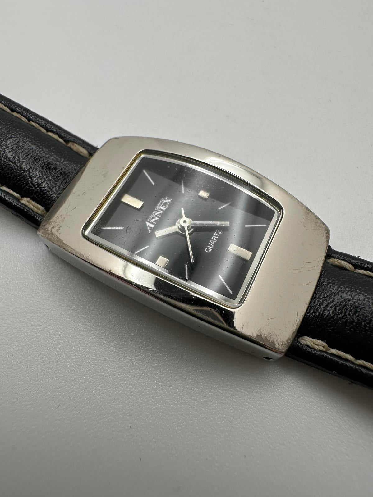 Vintage Annex Women’s Watch – Black Dial, Rectangle Case, Fresh Battery, Japan