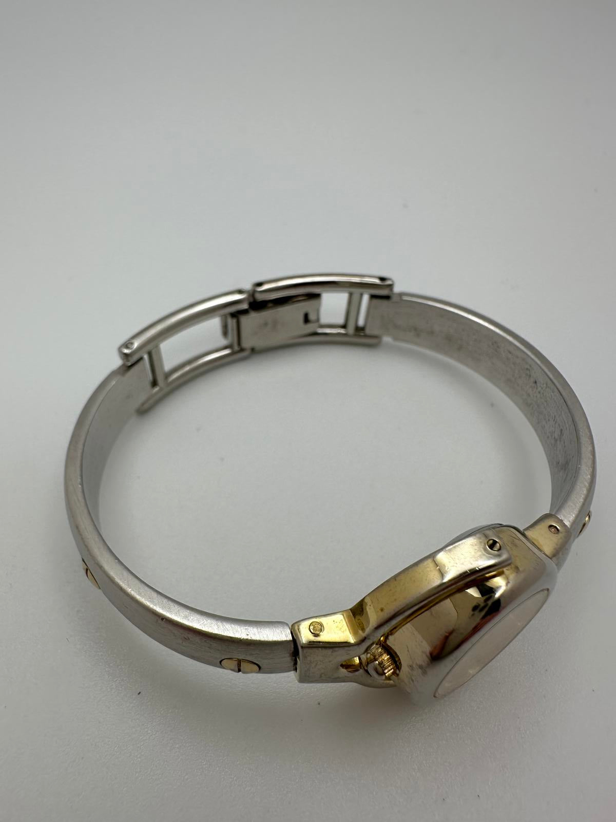 Gruen Women’s Quartz Watch Two-Tone Oval Case White Dial 26mm New Battery