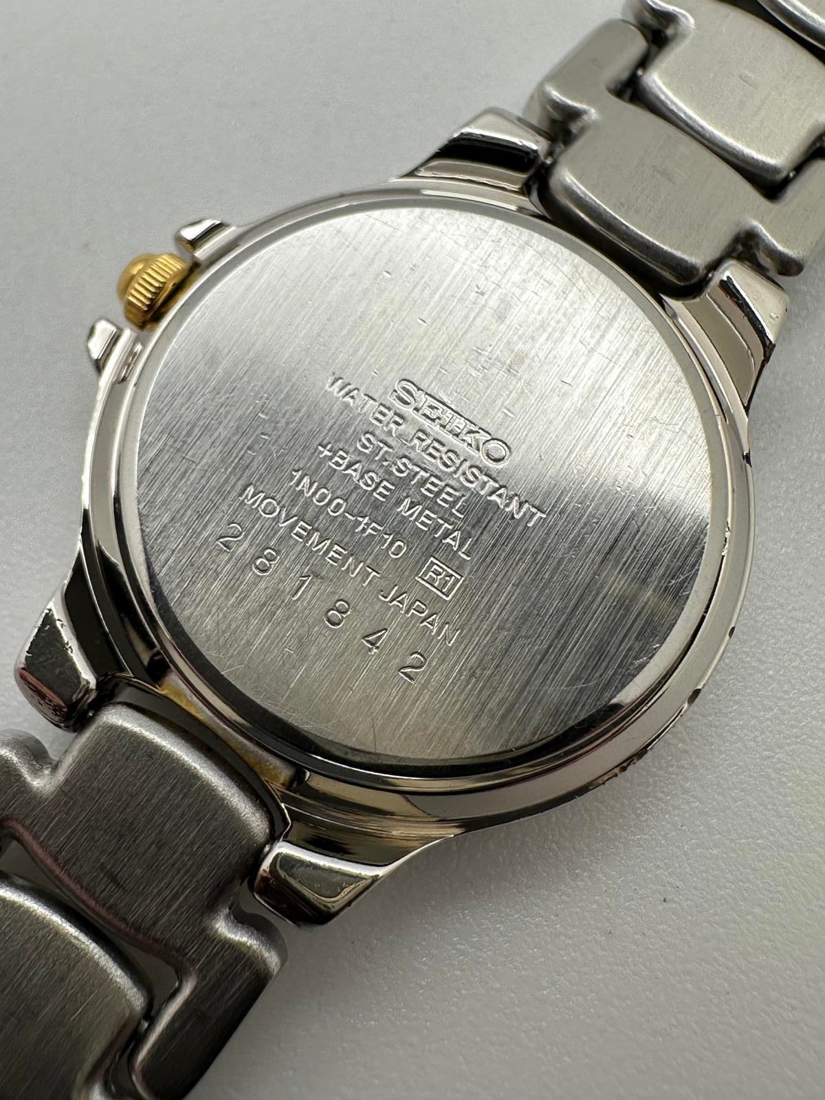 Women’s Seiko Quartz – 22mm Blue Dial, Two-Tone Bracelet, Fresh Battery, Cleaned