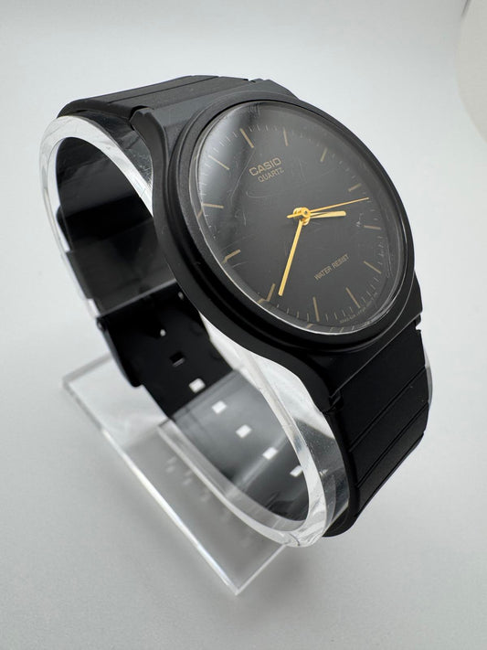 Casio Quartz Black Gold Vintage Watch 33mm Fresh Battery