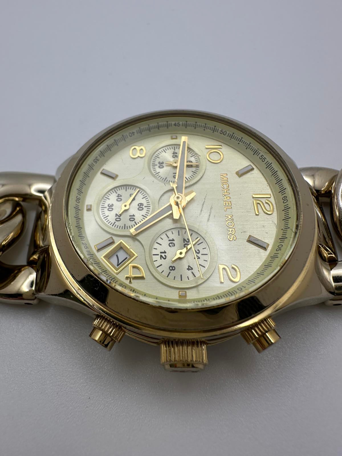 Michael Kors MK3131 Camille Chronograph Gold Tone 38mm Women’s Oversized Watch