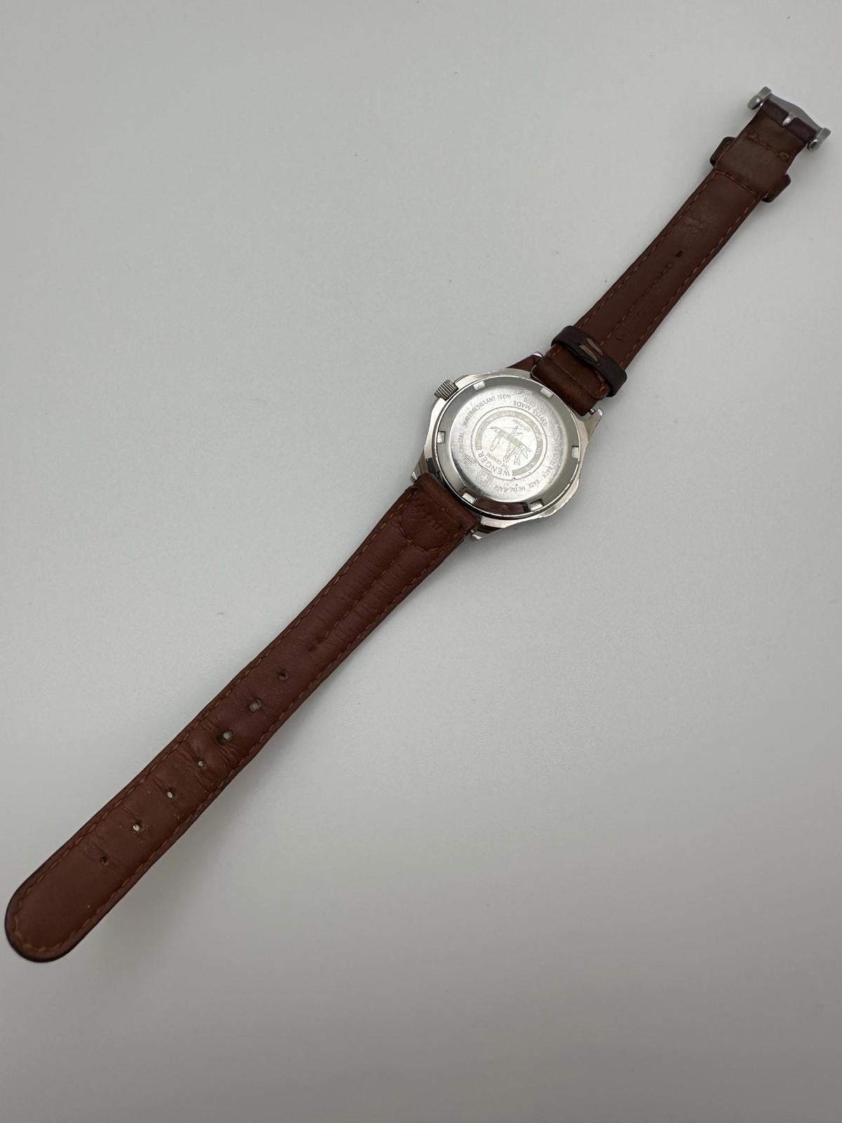 Vintage Wenger Swiss Military 30mm Women’s Field Watch Swiss Made Date Leather