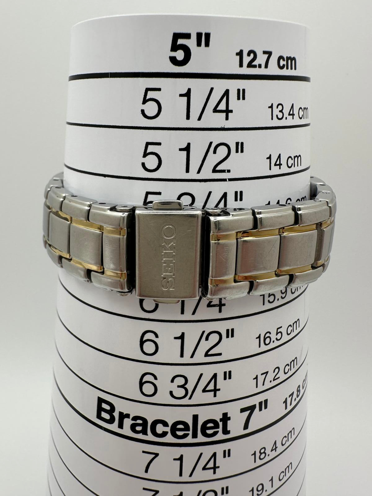 Seiko Women’s Solar Watch – 28mm, Two-Tone Stainless, Date, 100M WR