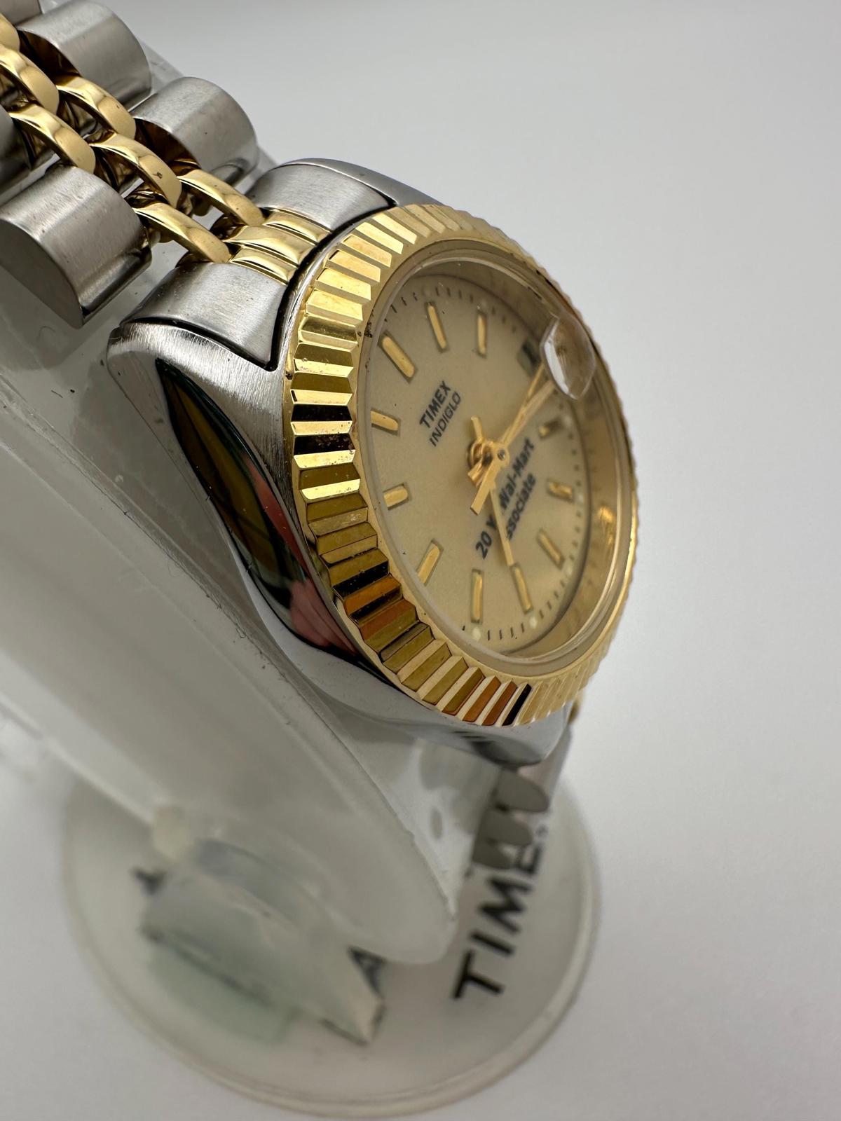 Women’s Timex Two-Tone Watch | Indiglo | 20 Yr. Wal-Mart Associate | New Old Stock