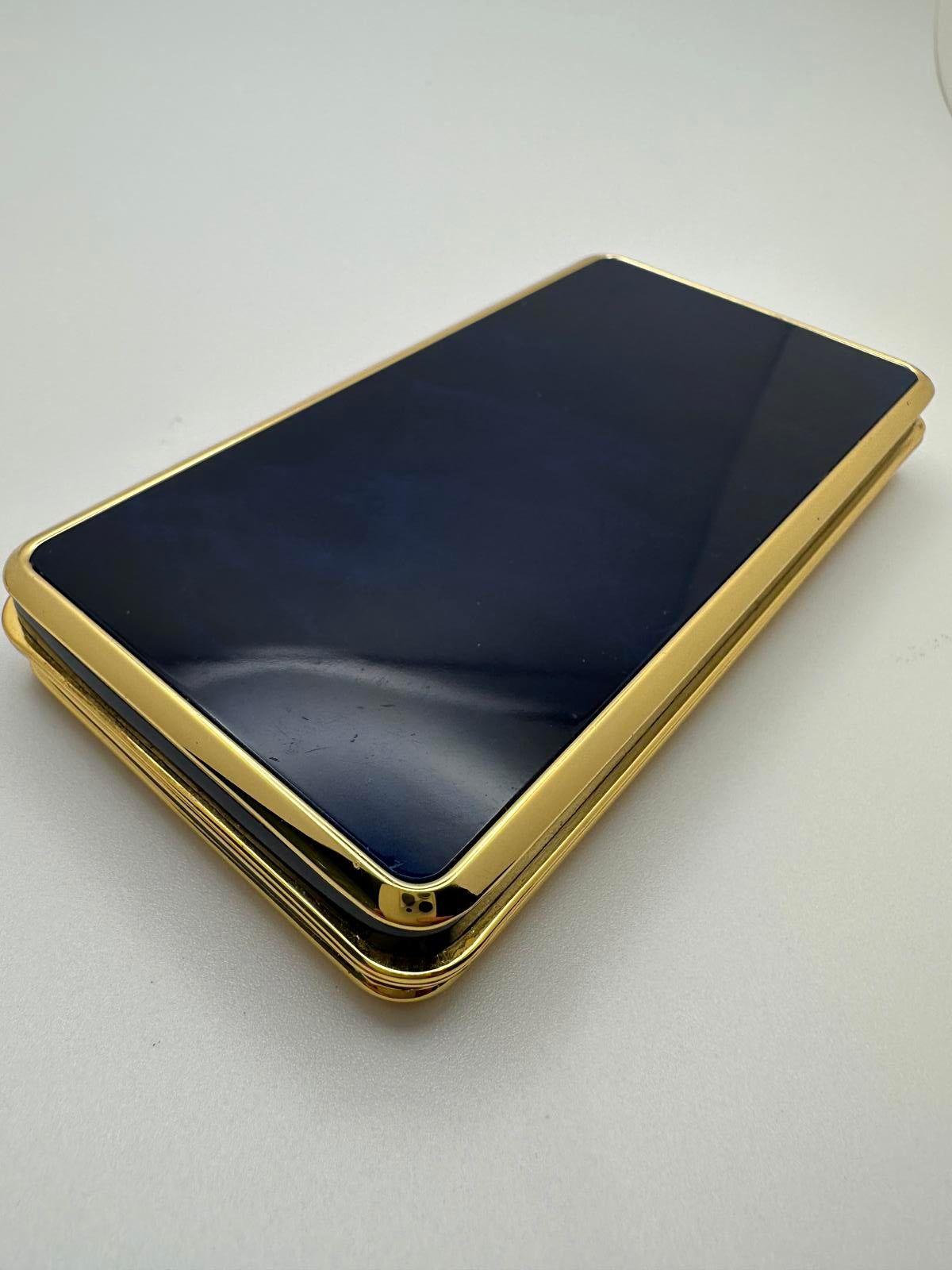 Vintage Seiko Quartz Travel Alarm Desk Clock, Gold & Blue Tone, Parts or Repair