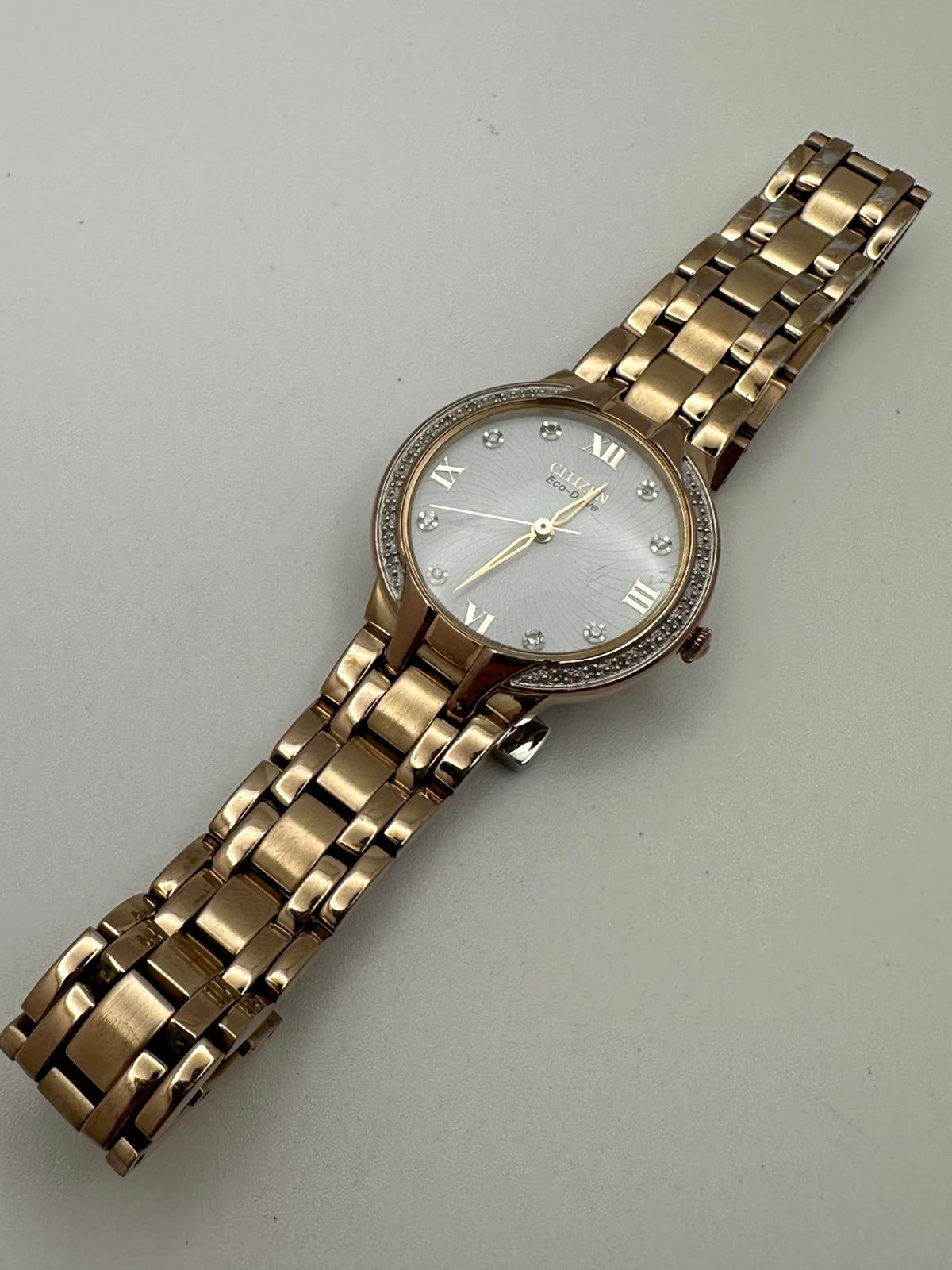 Citizen Eco-Drive Women’s Rose Gold Watch • 29mm • Solar Quartz • Crystal Dial