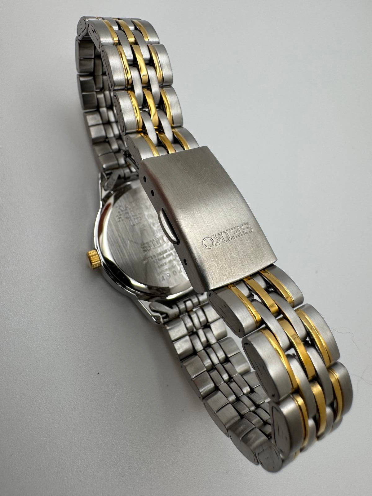 Seiko Two-Tone Stainless Steel Women’s Watch 29mm Japan Quartz Fresh Battery