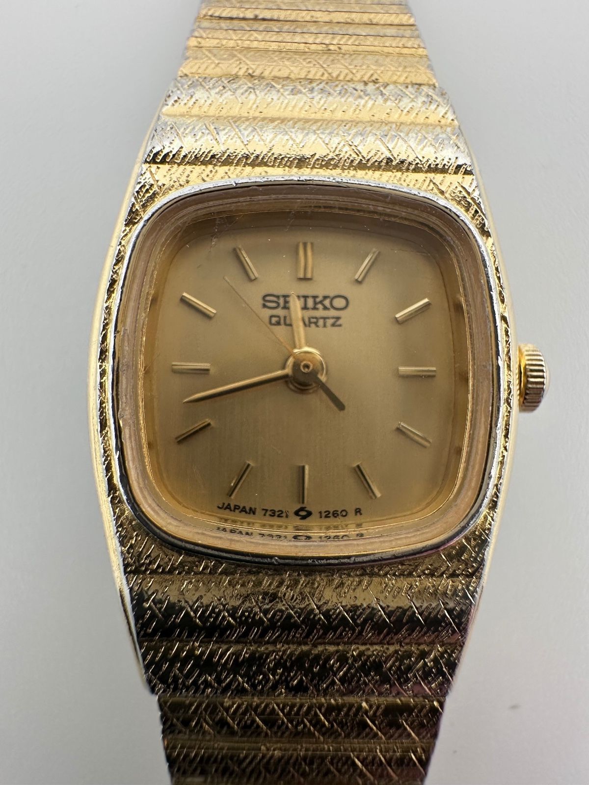 Vintage 1980s Seiko Women's Quartz Watch 17.5mm Gold Tone 7321-5759, alternate view 4